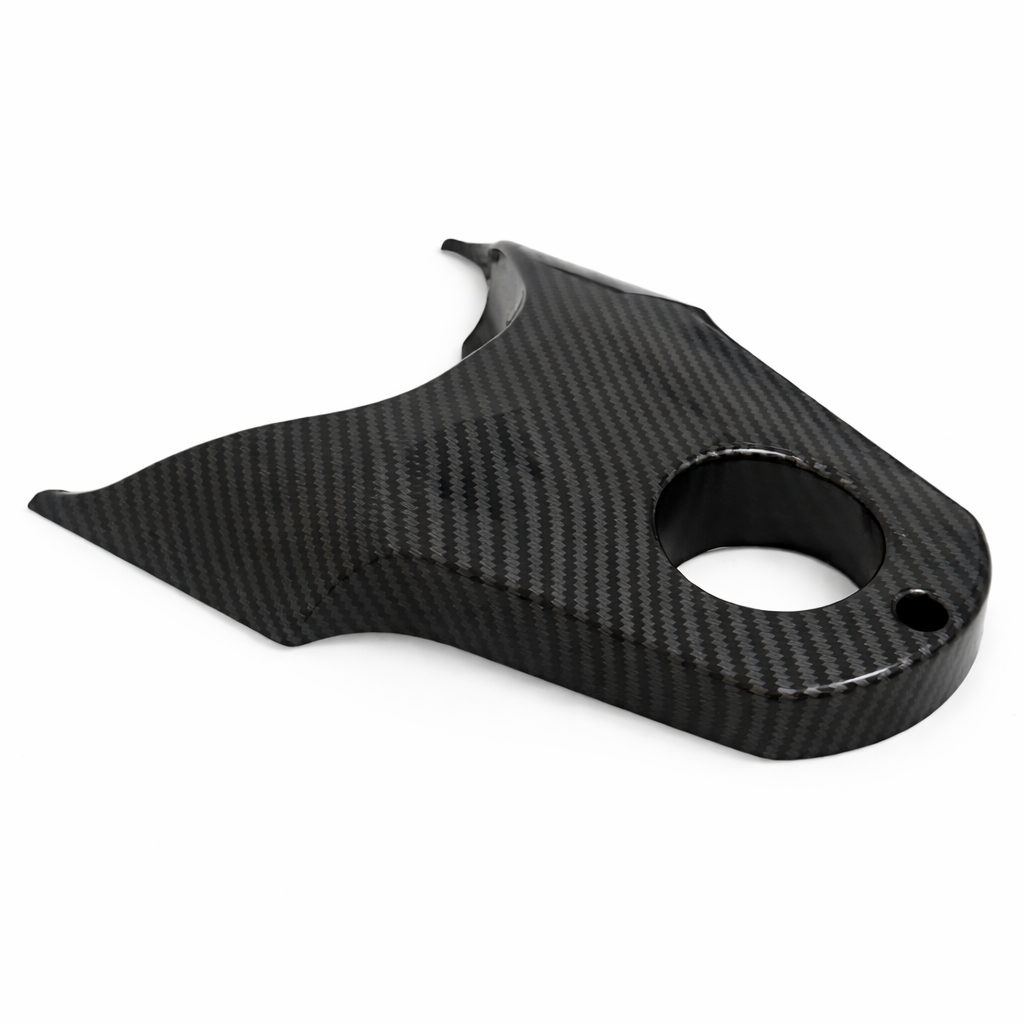 Soleil Supplies Tuttio carbon fiber frame cover showcasing sleek, textured black carbon fiber material with precise fit and finish.