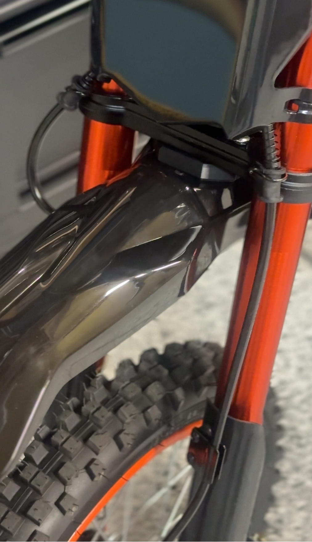 Soleil Supplies Talaria front fender for bicycles, lightweight and durable, shown in a close-up image with mounting details.
