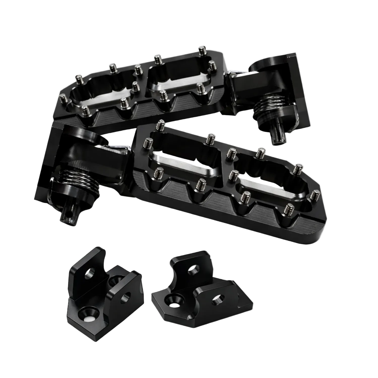 Black Tuttio Soleil 01 Upgraded Pegs V1 with black mounting hardware, designed for durable, stylish bike or scooter upgrades.